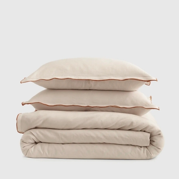 Quince Other - NWT- Quince European Linen Embroidered Duvet Cover & Shams! King/ Cal King(726)